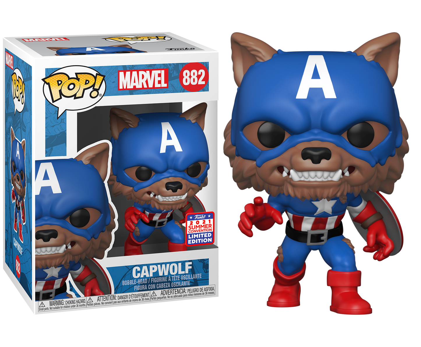 Captain America - Capwolf Marvel Funkon 2021 Summer Convention Exclusive Pop! Vinyl