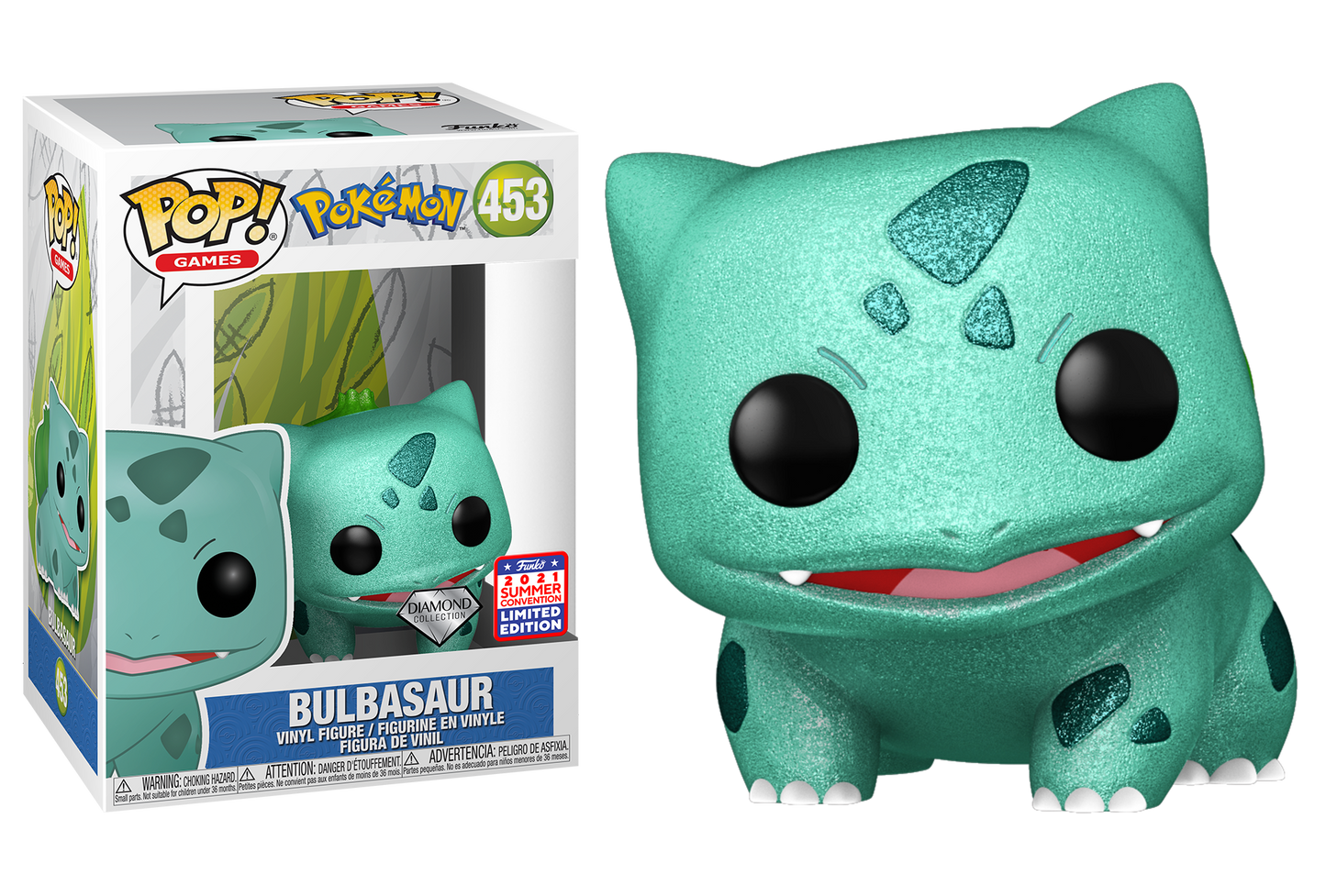 Pokemon - Bulbasaur Diamond Glitter 2021 Summer Convention Exclusive Pop! Vinyl #453