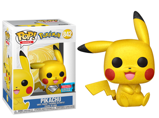 Pokemon - Pikachu Sitting Diamond Glitter 2021 Festival of Fun Fall Convention Exclusive Pop! Vinyl #842