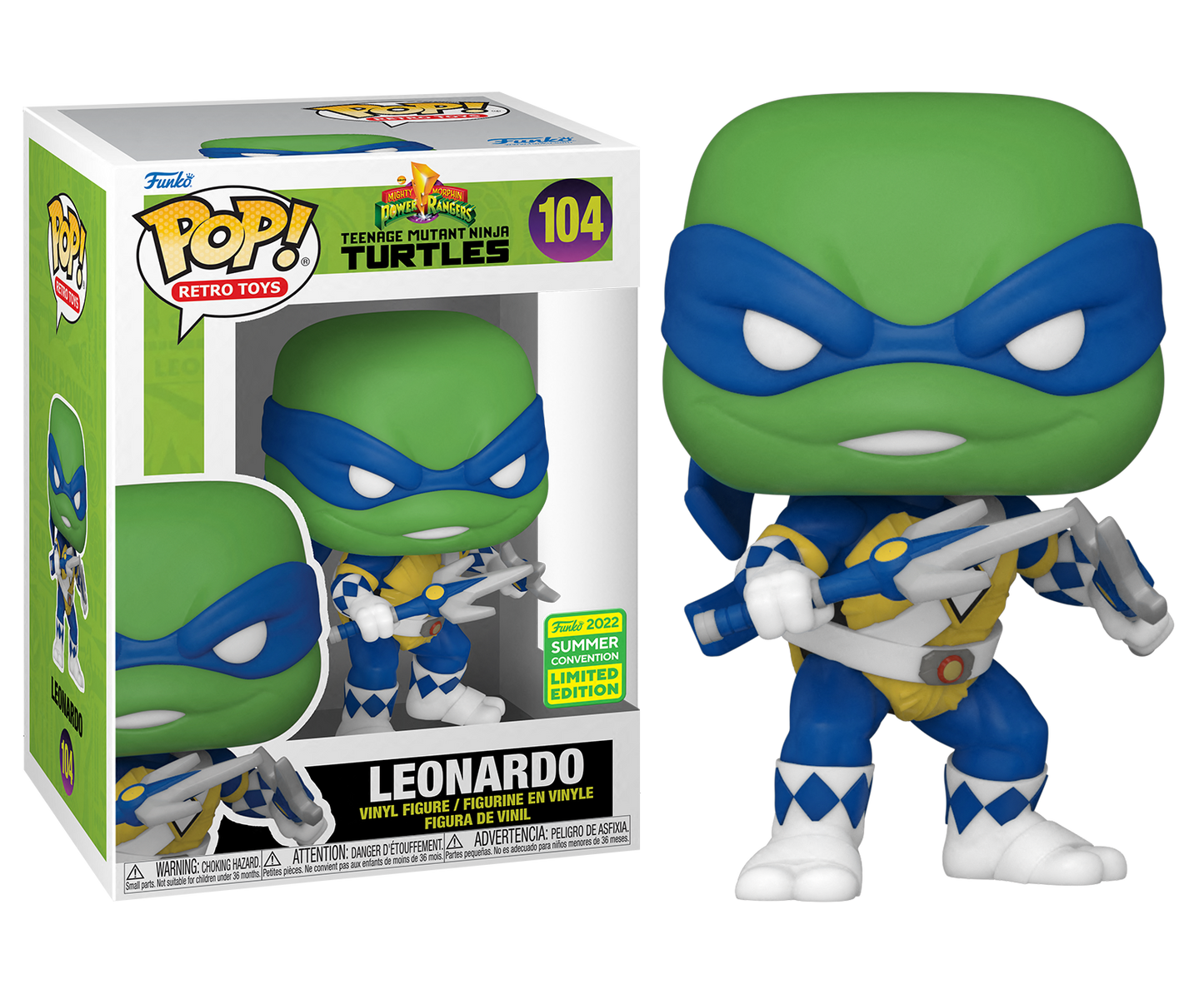 Teenage Mutant Ninja Turtles x Power Rangers - Leonardo 2022 SDCC Summer Convention Exclusive Pop! Vinyl #104