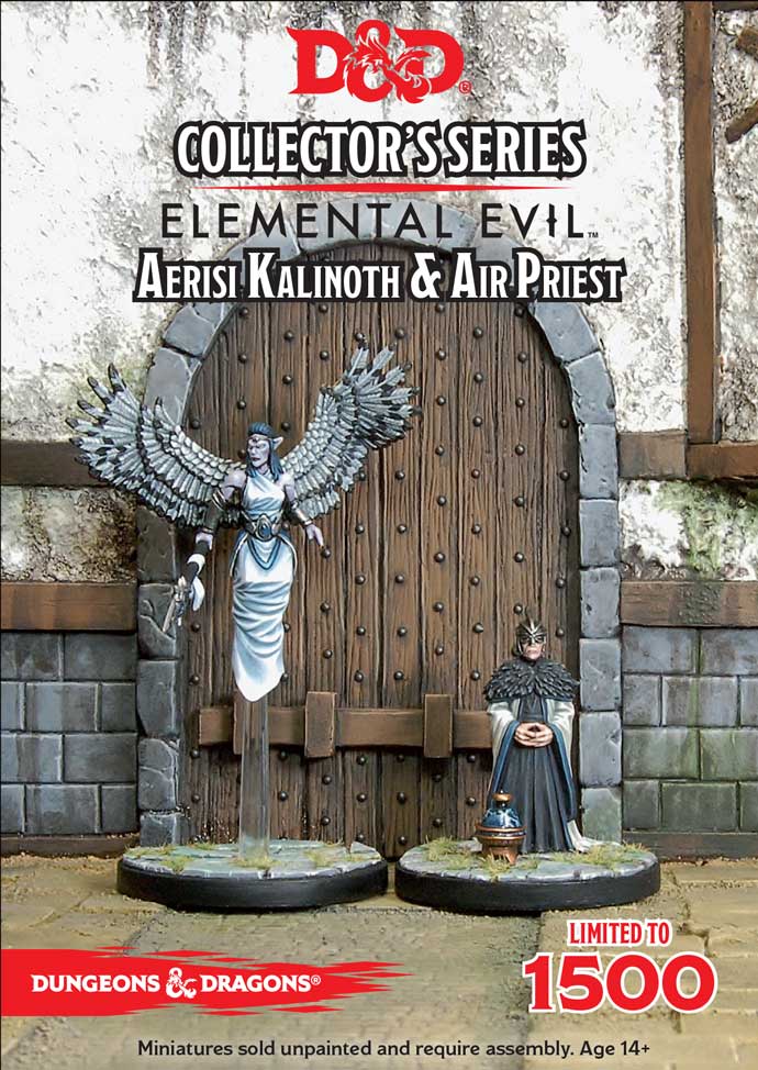 D&D Collectors Series Miniatures Elemental Evil Aerisi Kalinoth & Air Priest - Ozzie Collectables