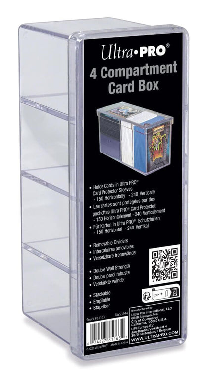 Ultra Pro 4-Compartment Clear Card Box