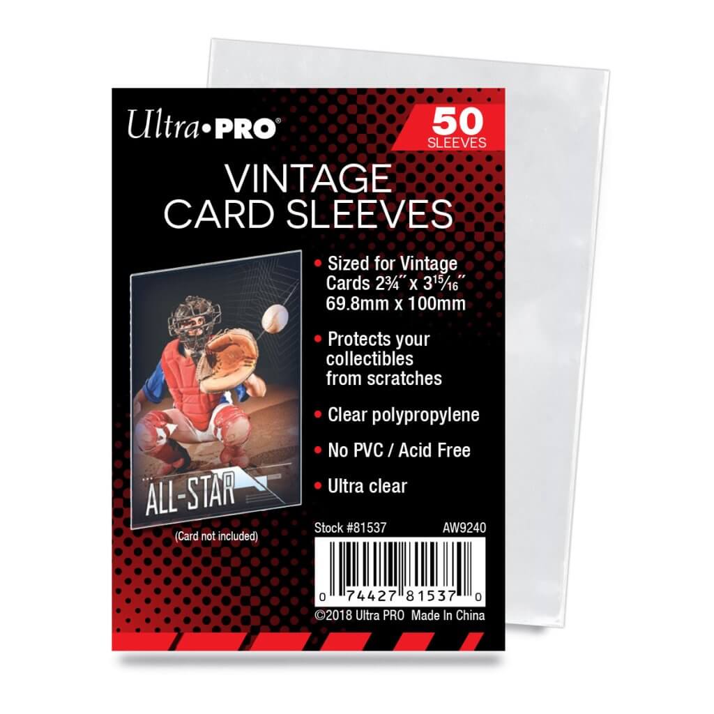 ULTRA PRO CARD SLEEVE - 2-3/4 x 3-15/16 Vintage Card Sleeve