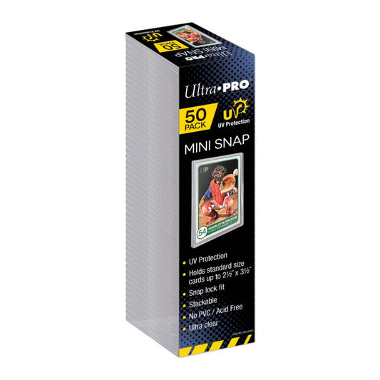 ULTRA PRO CARD HOLDER - Mini Snap UV Card Holder - 50ct Holds (63.5 mm x 88.9 mm)