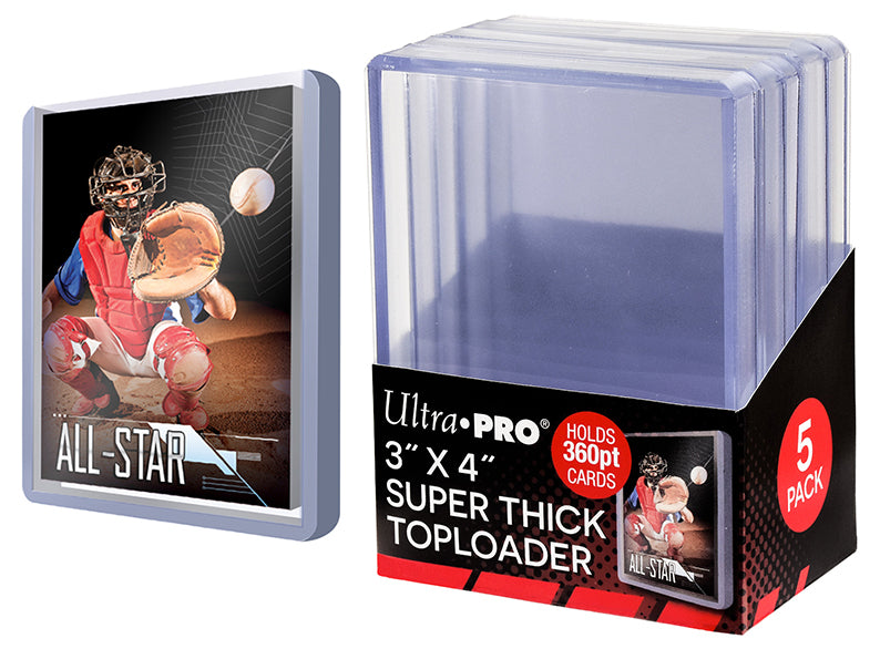 ULTRA PRO - TOPLOADER-3" x 4" 360pt Clear Regular 5ct - Ozzie Collectables