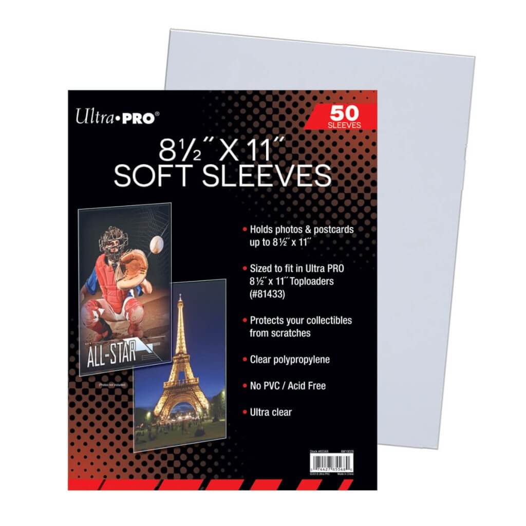 ULTRA PRO CARD SLEEVE - 8-1/2" x 11" Sleeves (PK50) - Ozzie Collectables