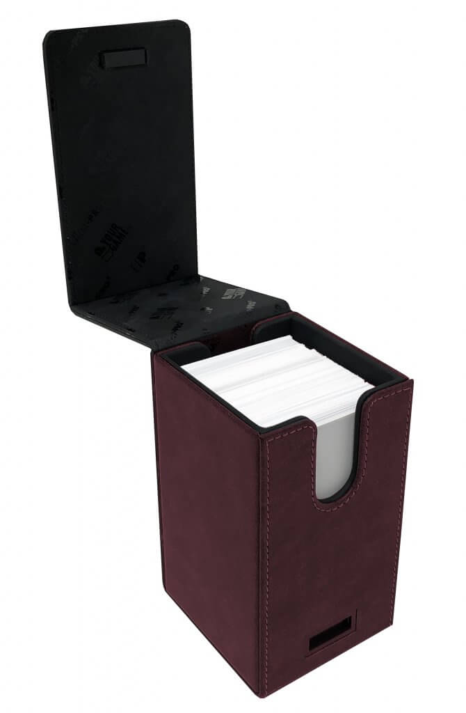 ULTRA PRO DECK BOX Alcove Tower Suede- Ruby - Ozzie Collectables