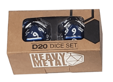 ULTRA PRO GAMING ACCESSORIES -Heavy Metal D20 2-Dice Set - Blue - Ozzie Collectables