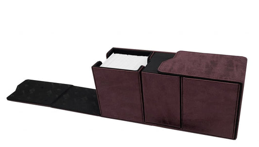 ULTRA PRO DECK BOX Alcove Vault Suede- Ruby - Ozzie Collectables