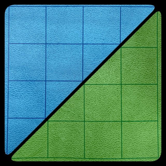 CHX 96465 Reversible Battlemat 1" Squares Blue-Green (23 1/2 x 26)