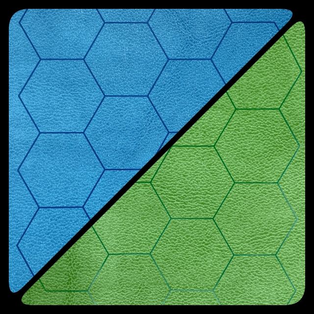 CHX 96665 Reversible Battlemat 1" Hexes Blue-Green (23 1/2 x 26)