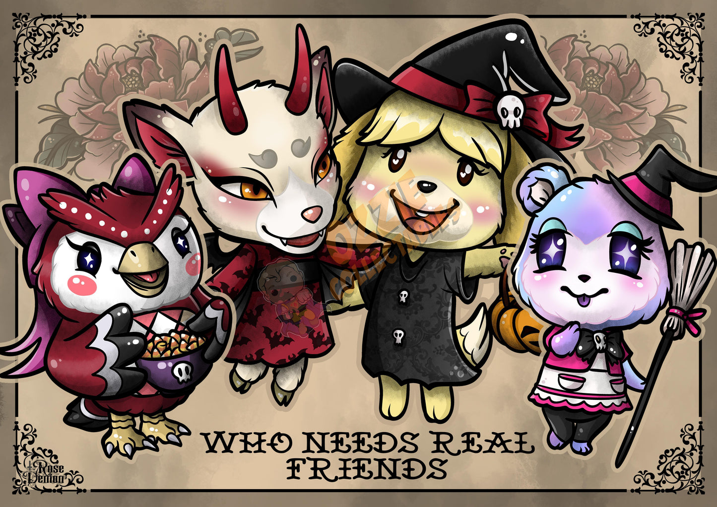 Animal Crossing Best Friends Together Art print By Rose Demon - RoseDemon Art Print Poster