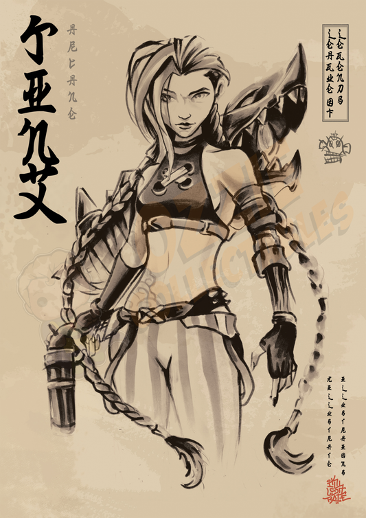 Arcane - Jinx - Killustrate Killigraphy Series Art Print Poster