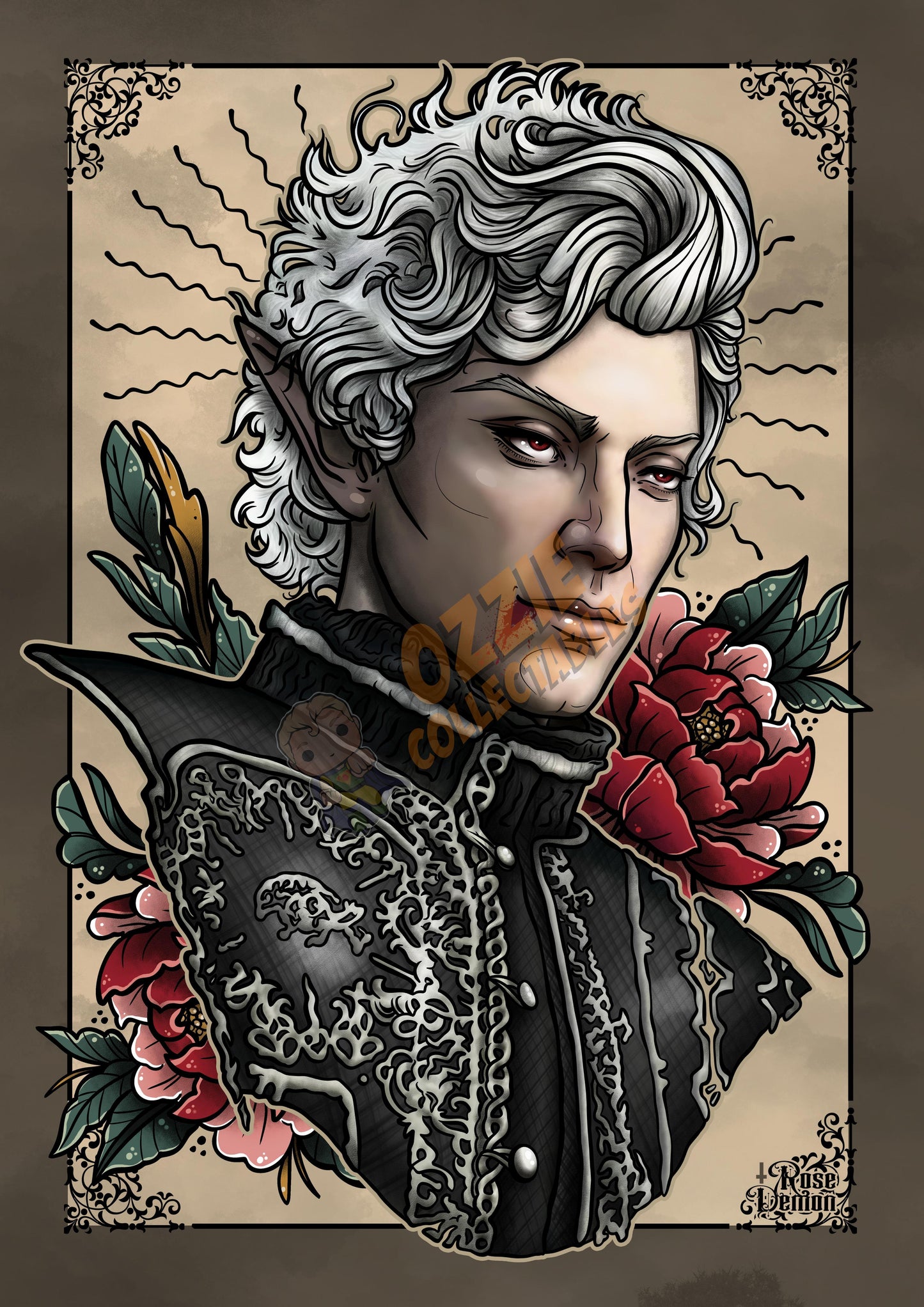 Baldur's Gate Astarion - RoseDemon Art Print Poster