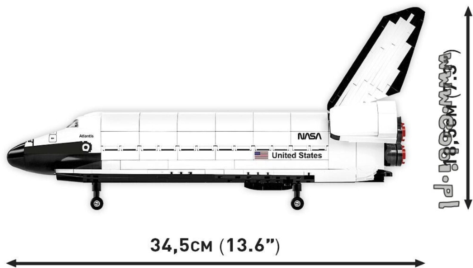 Cobi - Space Shuttle Atlantis Model (685 pieces)
