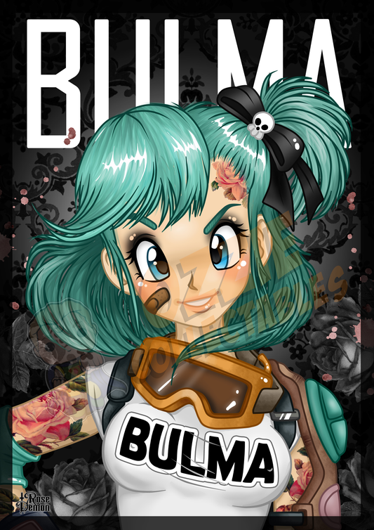 Dragon Ball Z - Bulma Portrait - Rose Demon Art Print Poster