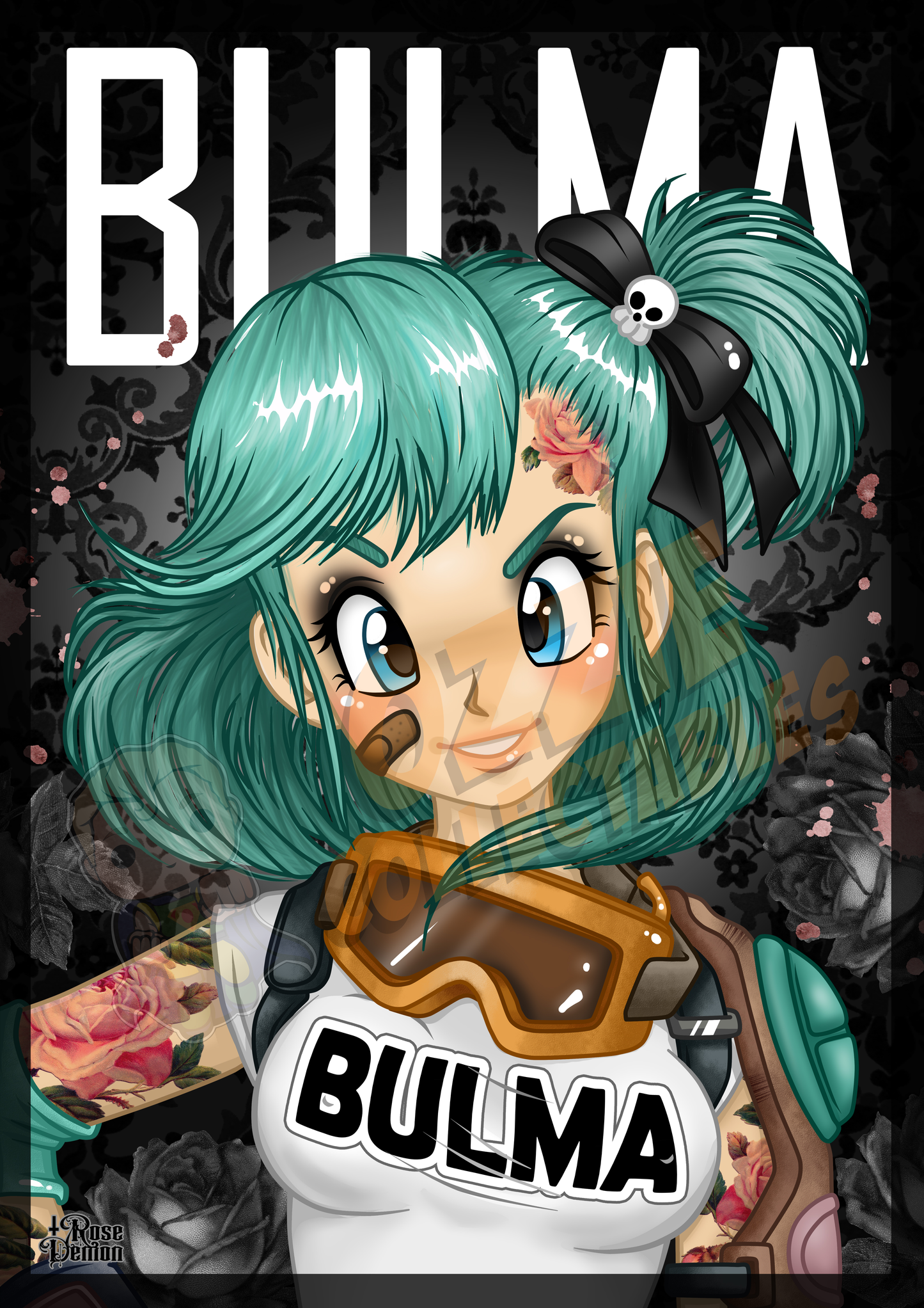 Dragon Ball Z - Bulma Portrait - Rose Demon Art Print Poster