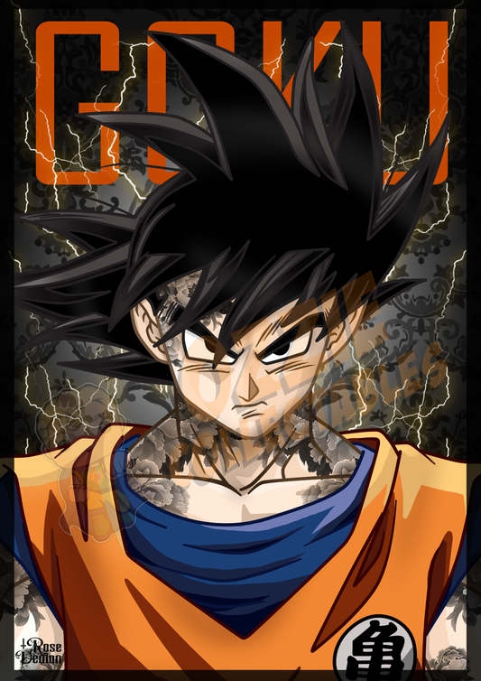 Dragon Ball Z - Goku - Rose Demon Art Print Poster