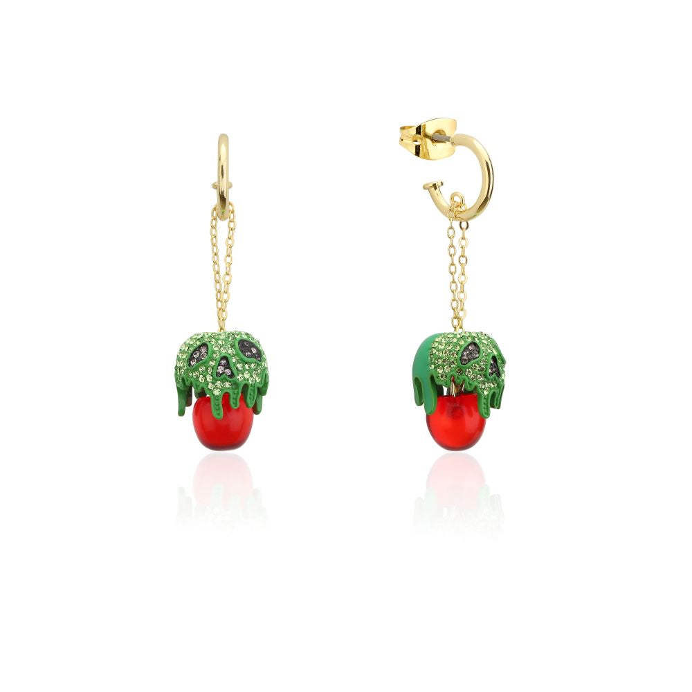 Poison Apple Crystal Drop Earrings - Gold