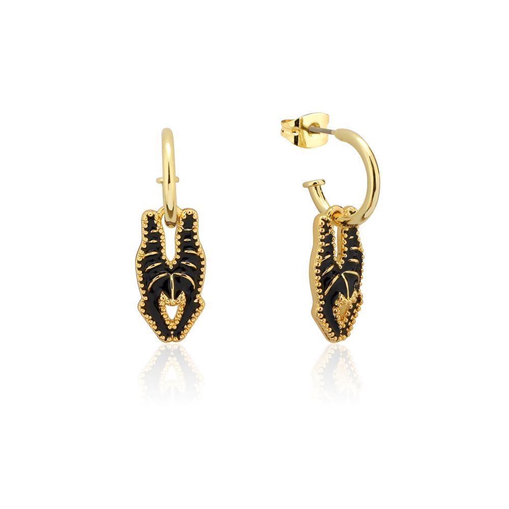 Maleficent Mini Hoop Drop Earrings - Gold