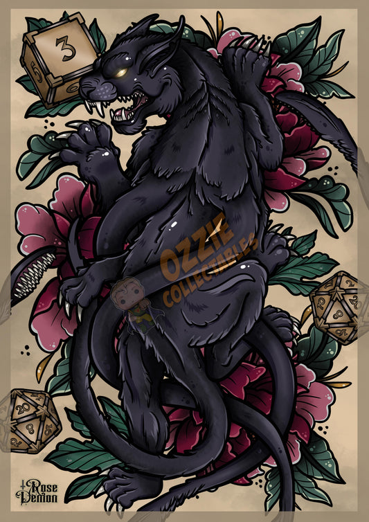 Displacer Beast Dungeons and Dragons Fan Art Print by Rose Demon - RoseDemon Art Print Poster