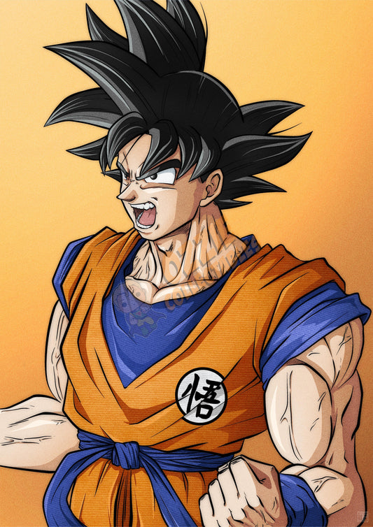 Dragon Ball Z - Goku Power Up - Darren Tee Pei Art Print Poster