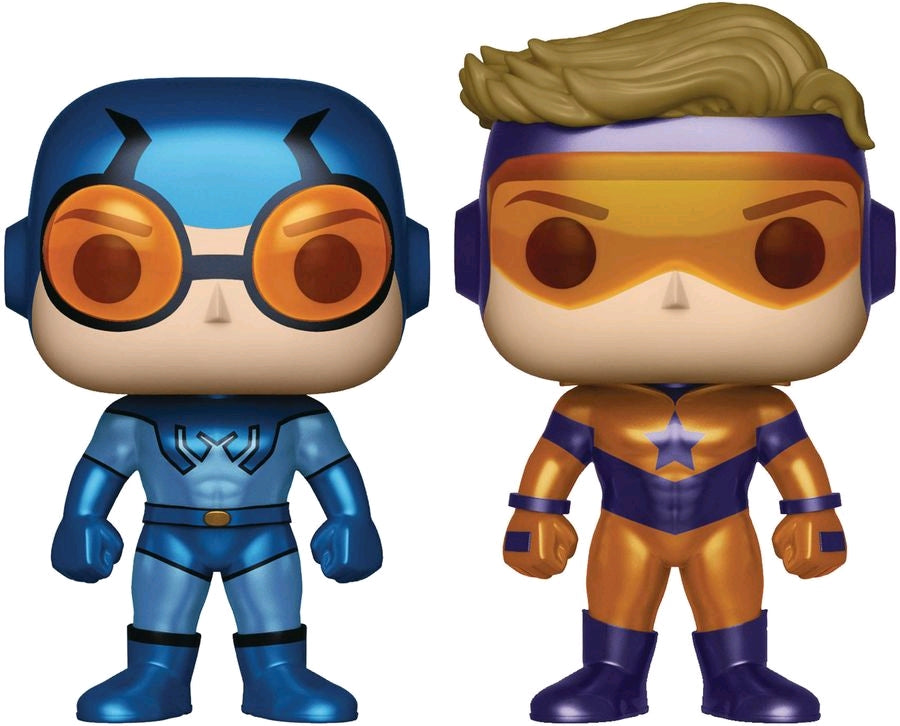 DC Comics - Blue Beetle & Booster Gold Metallic US Exclusive Pop! Vinyl 2-pack - Ozzie Collectables