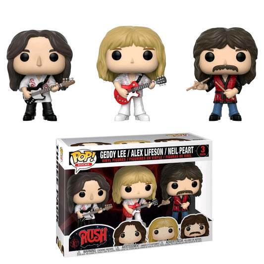 Rush - Geddy Lee, Alex Lifeson & Neil Peart Pop! Vinyl 3-pack - Ozzie Collectables