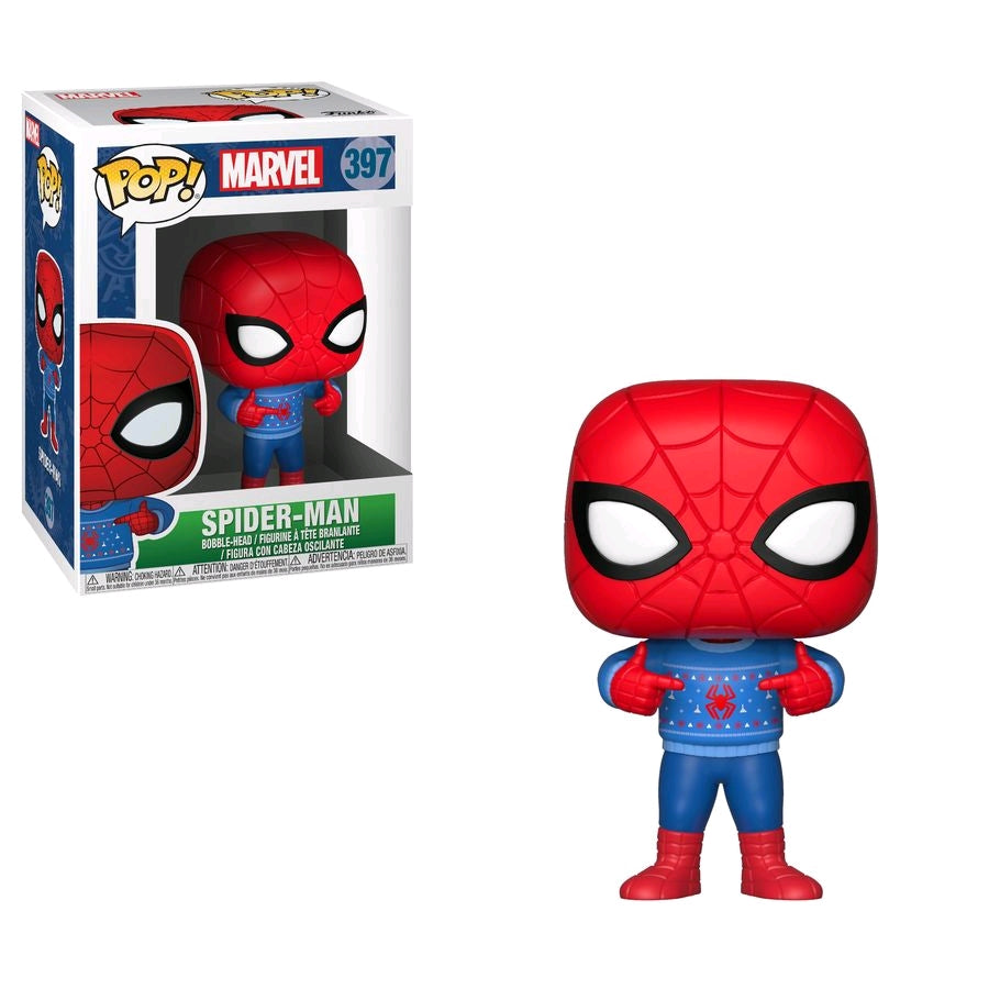 Spider-Man - Spider-Man with Ugly Sweater Pop! Vinyl - Ozzie Collectables