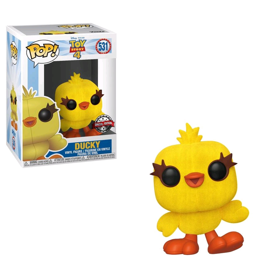 Toy Story 4 - Ducky Flocked US Exclusive Pop! Vinyl - Ozzie Collectables