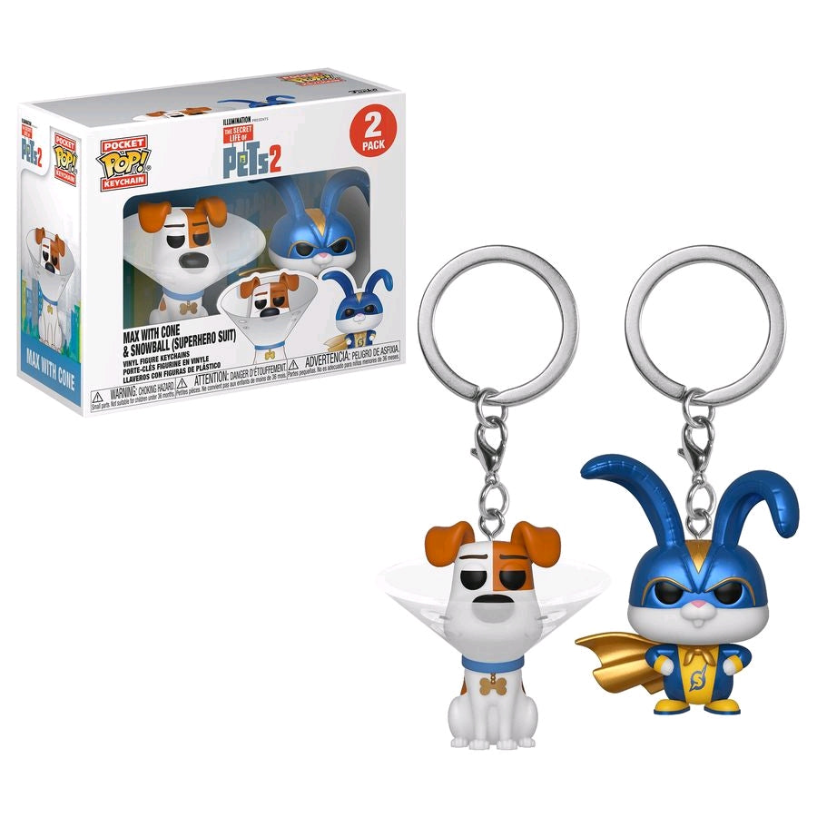 Secret Life of Pets 2 - Max & Snowball US Exclusive Pocket Pop! Keychain 2-pack - Ozzie Collectables