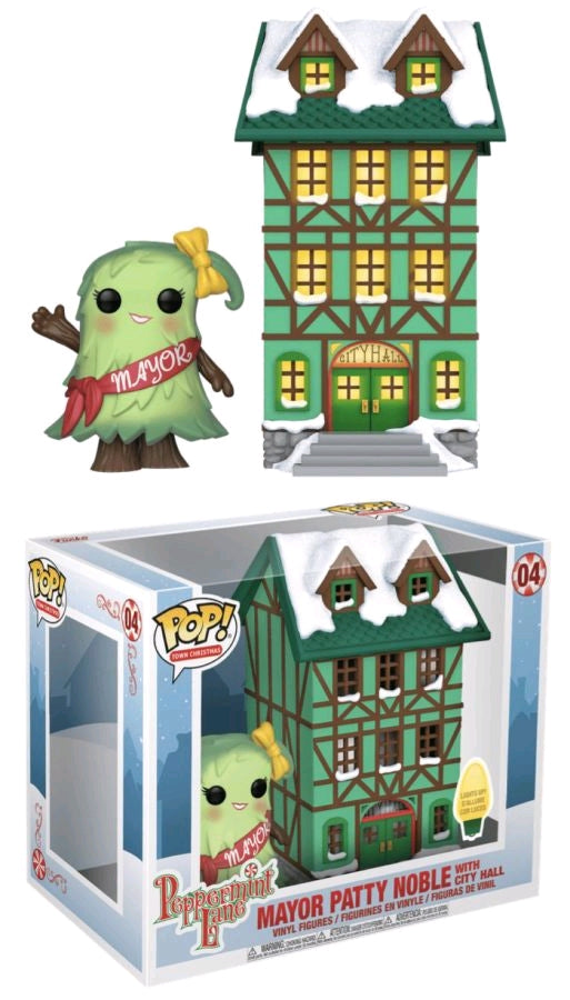 Peppermint Lane - Patty Noble with Light Up Town Hall Pop! Town - Ozzie Collectables