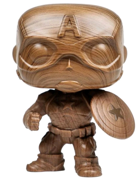 Captain America - Captain America Wood Deco US Exclusive Pop! Vinyl - Ozzie Collectables