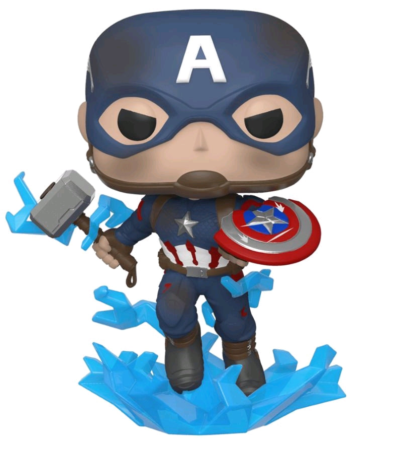 Avengers 4: Endgame - Captain America with Mjolnir Pop! Vinyl - Ozzie Collectables