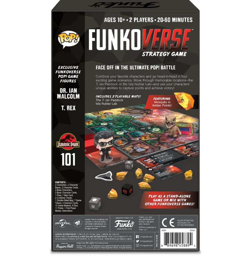 Funkoverse - Jurassic Park 101 2-pack Expandalone Strategy Board Game - Ozzie Collectables