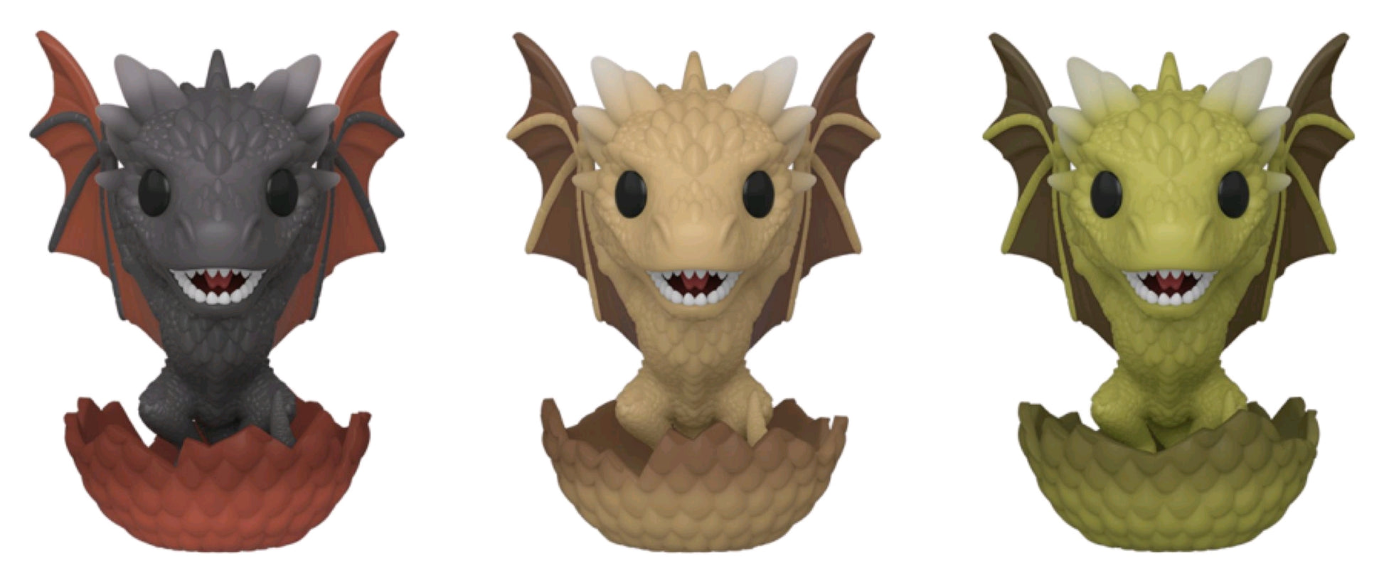 Game of Thrones - Drogon, Rhaegal and Viserion in Eggs ECCC 2020 Exclusive 3-pack Pop! Vinyl - Ozzie Collectables