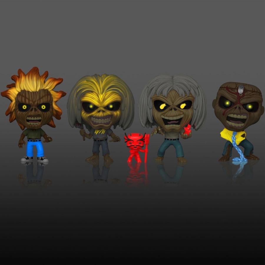 Iron Maiden - Eddie Glow US Exclusive Pop! Vinyl 4-pack - Ozzie Collectables