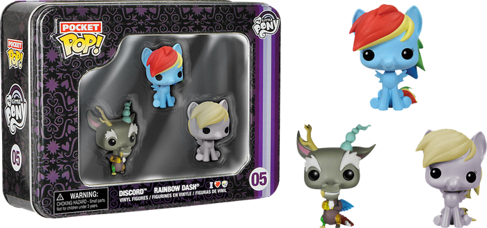 My Little Pony - Discord, Rainbow Dash & Derpy Pocket Pop! 3-Pack Tin - Ozzie Collectables