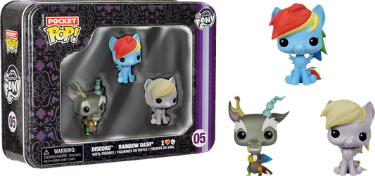 My Little Pony - Discord, Rainbow Dash & Derpy Pocket Pop! 3-Pack Tin - Ozzie Collectables