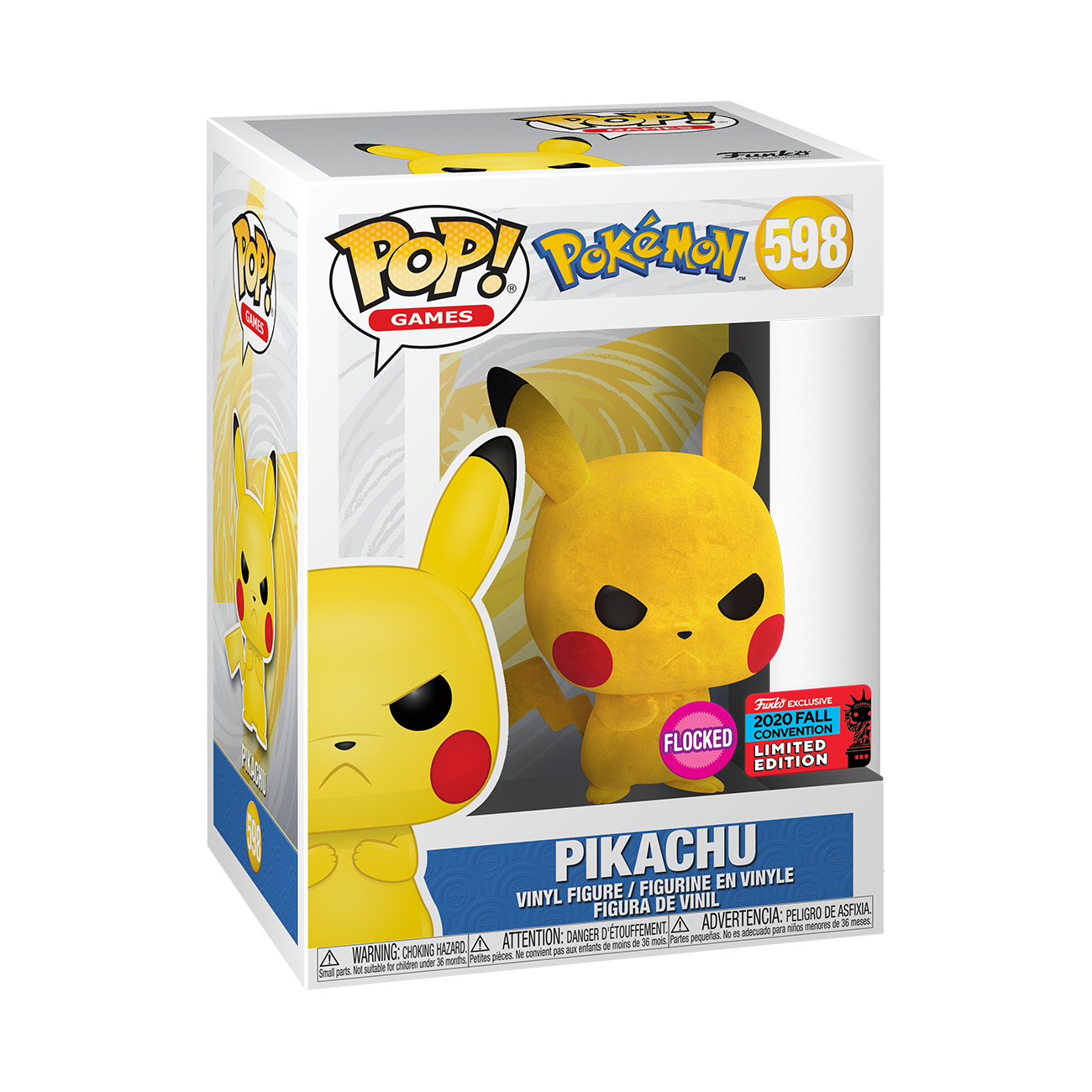 Pokemon - Pikachu Grumpy Flocked NYCC Exclusive Pop! Vinyl #598