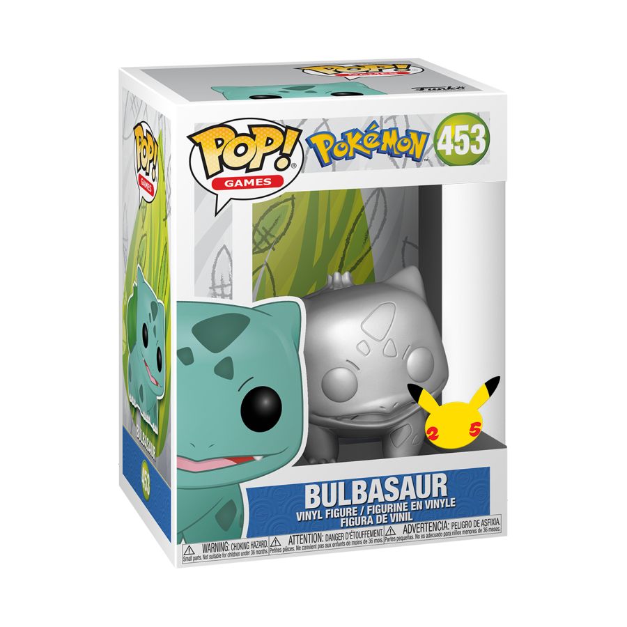 Pokemon - Bulbasaur Silver Metallic 25th Anniversary Pop! Vinyl 