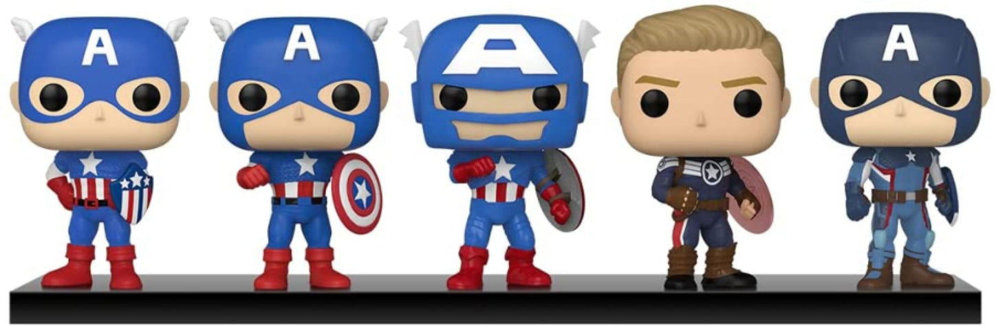 Captain America - Through the Ages Year of the Shield US Exclusive Pop! Vinyl 5-Pack 