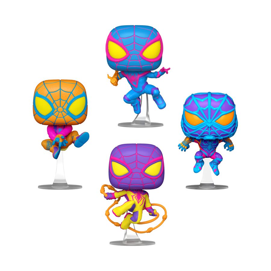 Miles Morales - Blacklight US Exclusive Pop! Vinyl 4-Pack