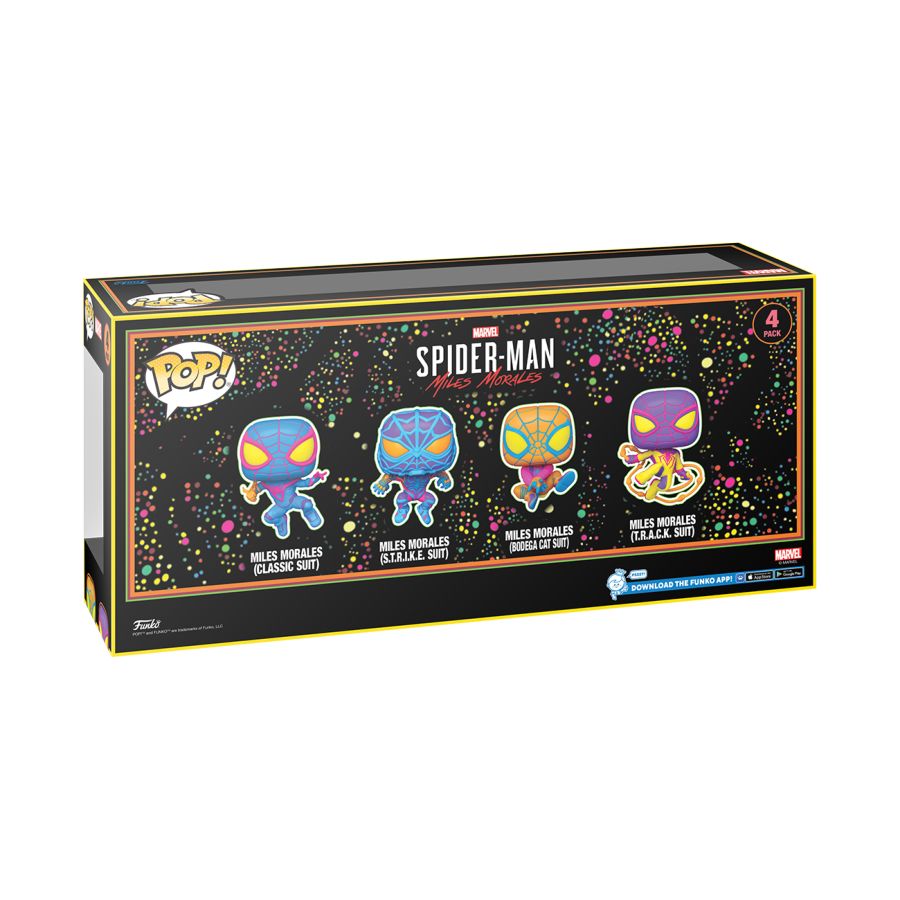 Miles Morales - Blacklight US Exclusive Pop! Vinyl 4-Pack