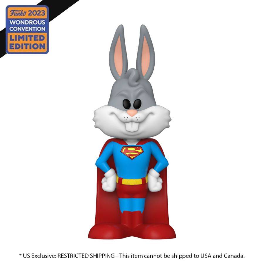 Warner Bros 100th Anniversary - Bugs Bunny as Superman Vinyl Soda Wonder Con 2023 Spring Convention Exclusive
