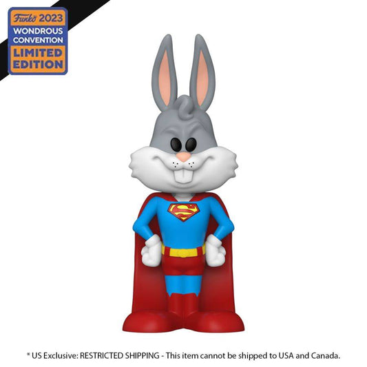 Warner Bros 100th Anniversary - Bugs Bunny as Superman Vinyl Soda Wonder Con 2023 Spring Convention Exclusive