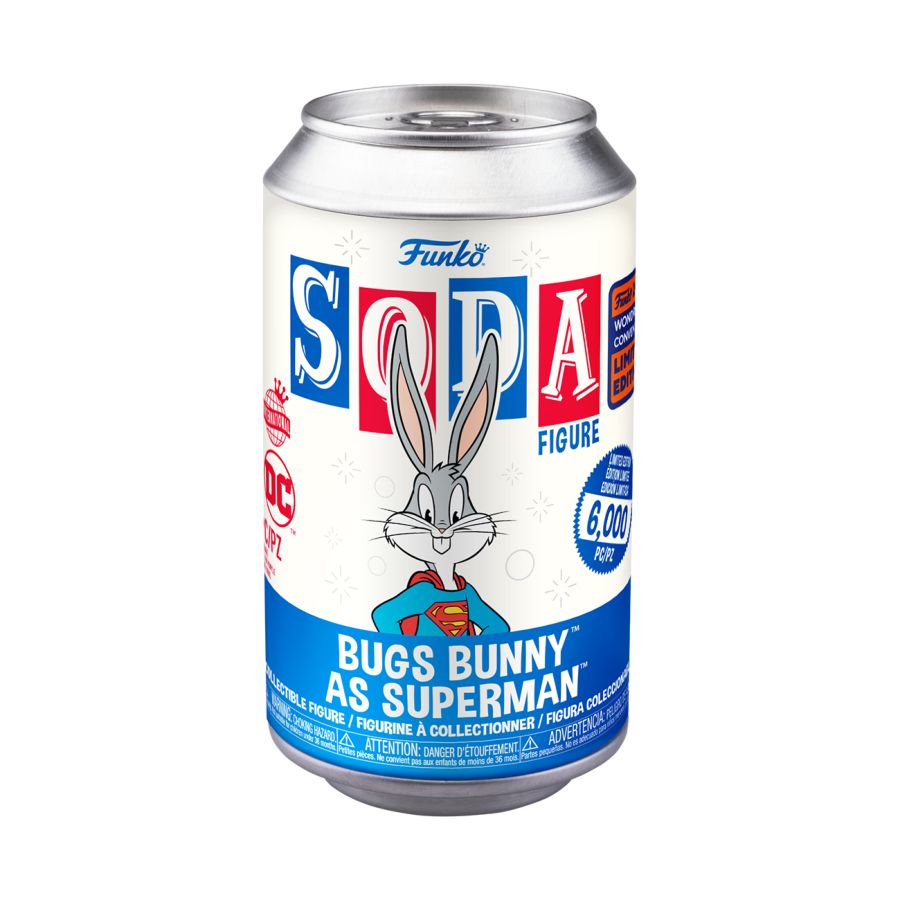 Warner Bros 100th Anniversary - Bugs Bunny as Superman Vinyl Soda Wonder Con 2023 Spring Convention Exclusive