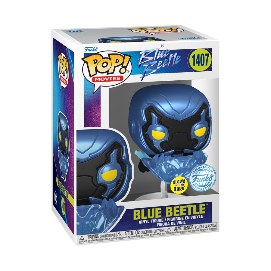 Blue Beetle (2023) - Blue Beetle in Flight Glow US Exclusive Pop! Vinyl