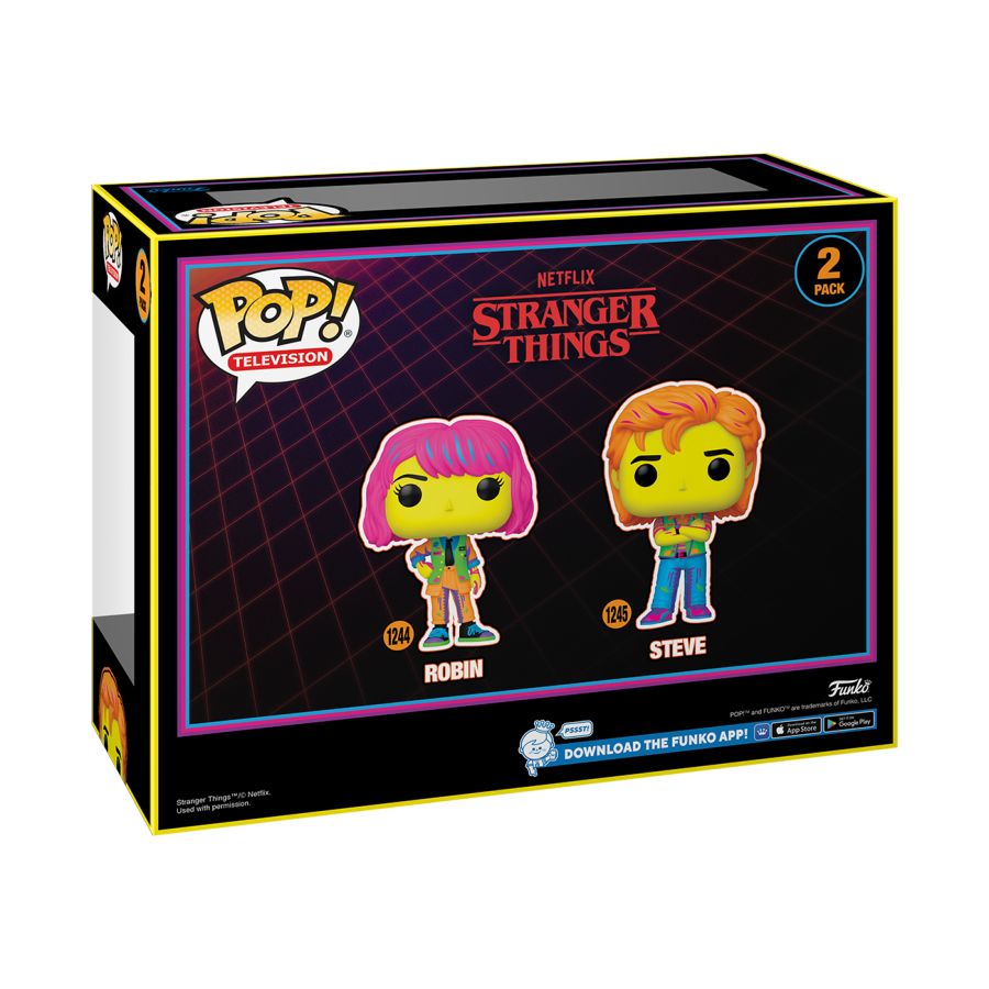 Stranger Things - Robin & Steve US Exclusive Blacklight Pop! 2-Pack