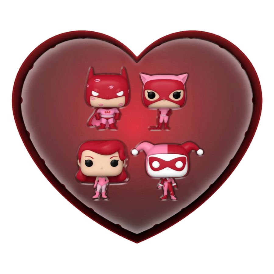 DC Comics: Valentines 2024 - Pink US Exclusive Pocket Pop! 4-Pack Heart Box